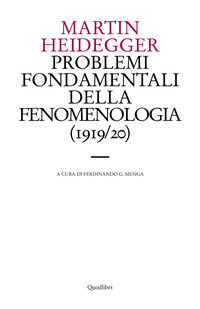 9788822900197 - Problemi fondamentali della fenomenologia (1919-20)