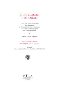 9788833396262 - Studi classi orientali (2021). Vol. 67/2: Munera musarum. Studi per Lucia Faedo