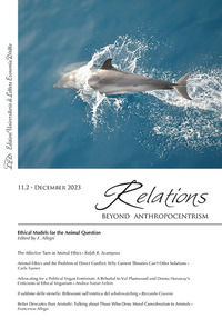 9788855131346 - Relations. Beyond Anthropocentrism (2023). Vol. 11/2: Ethical models for the animal question