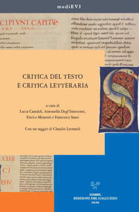 9788884509994 - Critica del testo e critica letteraria