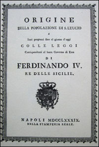 9788890288623 - Origine della popolazione di S. Leucio (rist. anast. 1789)